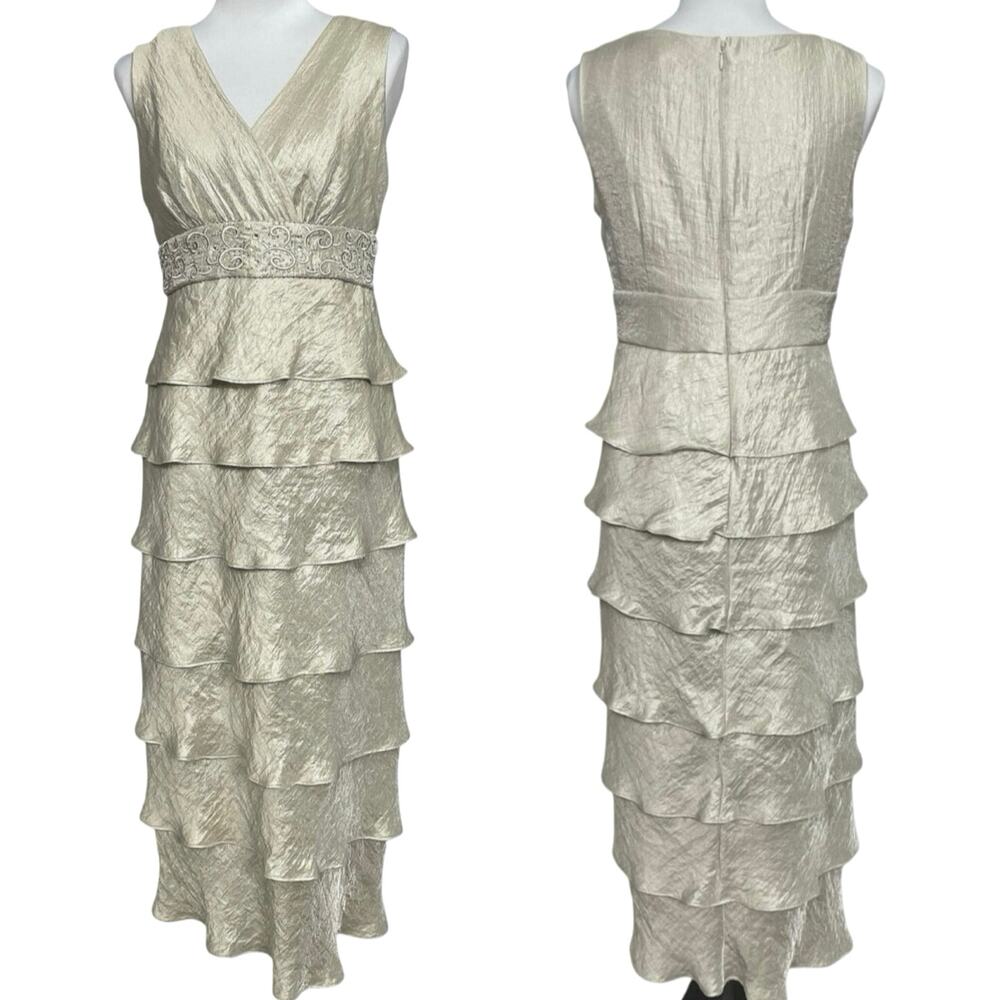 EUC - R & M Richards Layered Metallic Dress